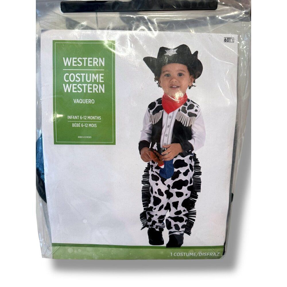 Infant Cowboy Costume 6-12M Baby Western Outfit Hat Scarf Toy Story Woody Jessie
